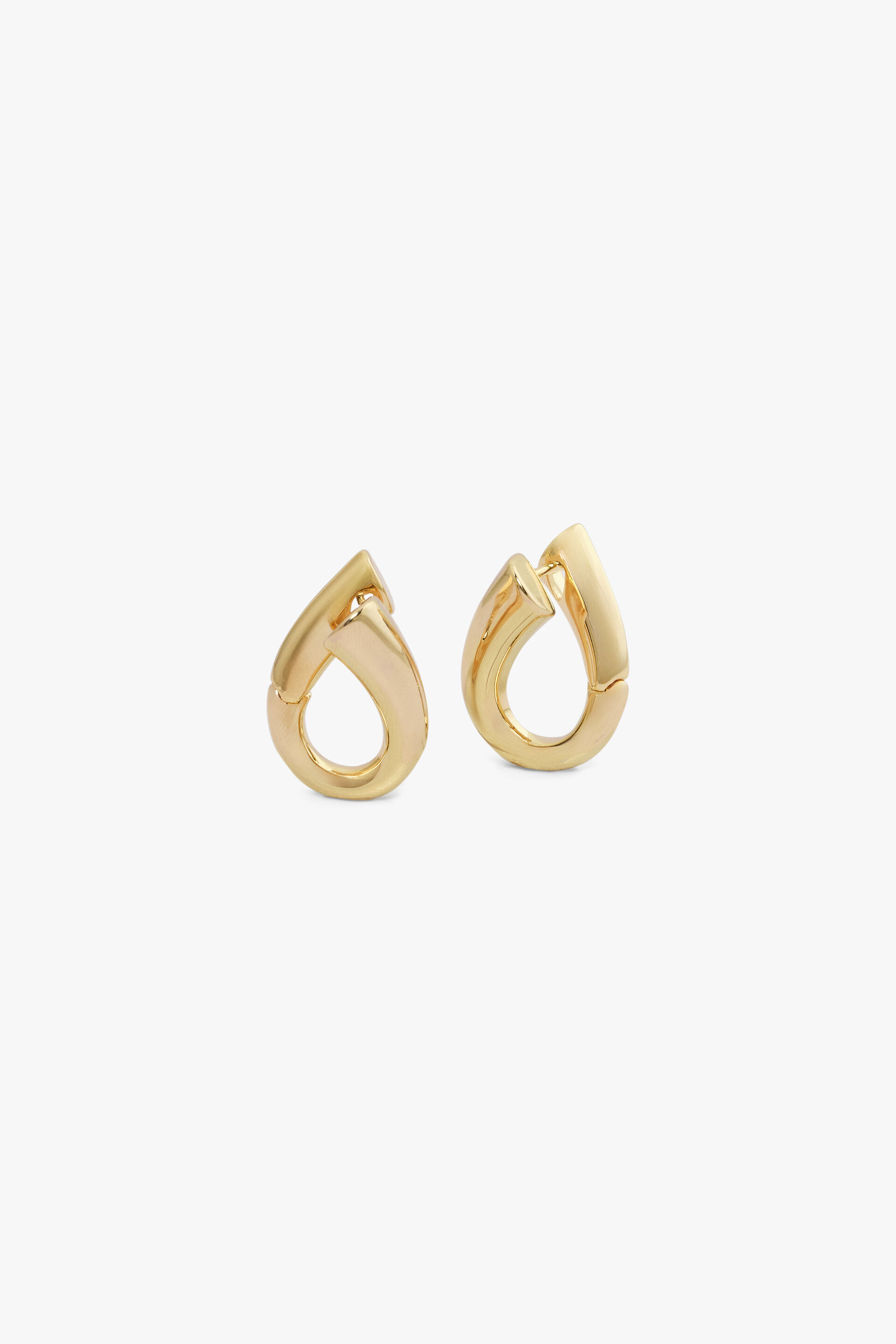 Gold Half Hoop Earrings, , image 1